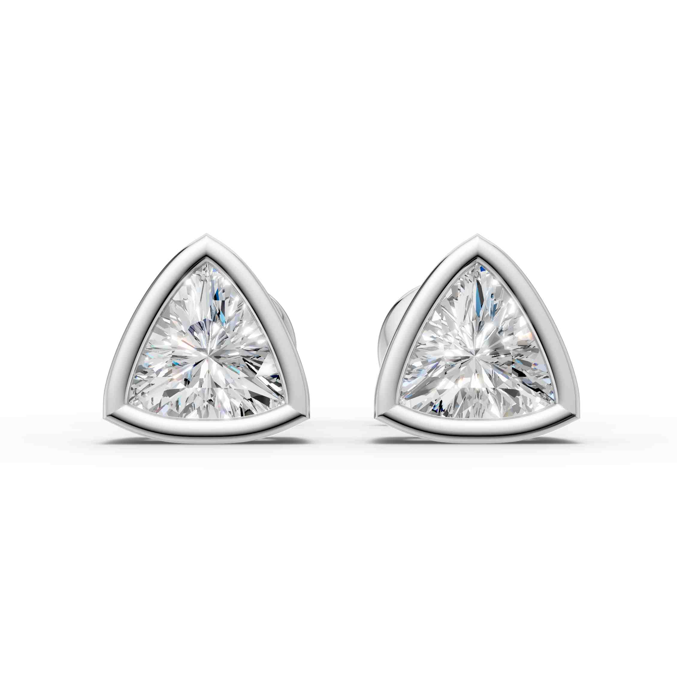 Trillion Bezel Earrings